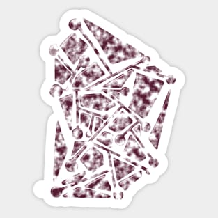 Dark Burgundy Colour Modern Geometric Pattern Sticker